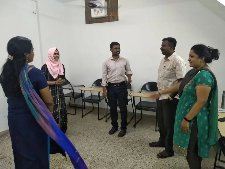 Hands-on activity in a training room
